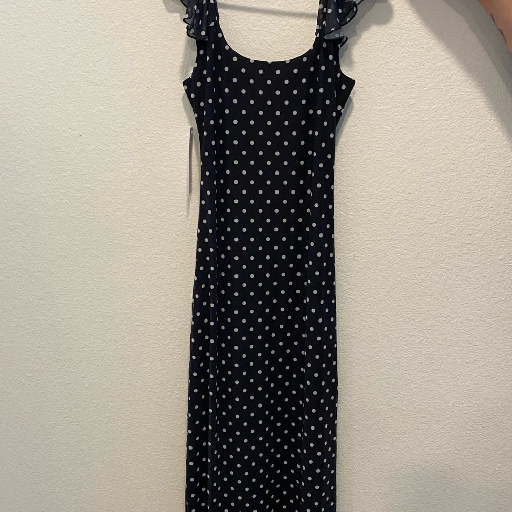 Princess Polly Sandberg Maxi Dress Black Polka Dot